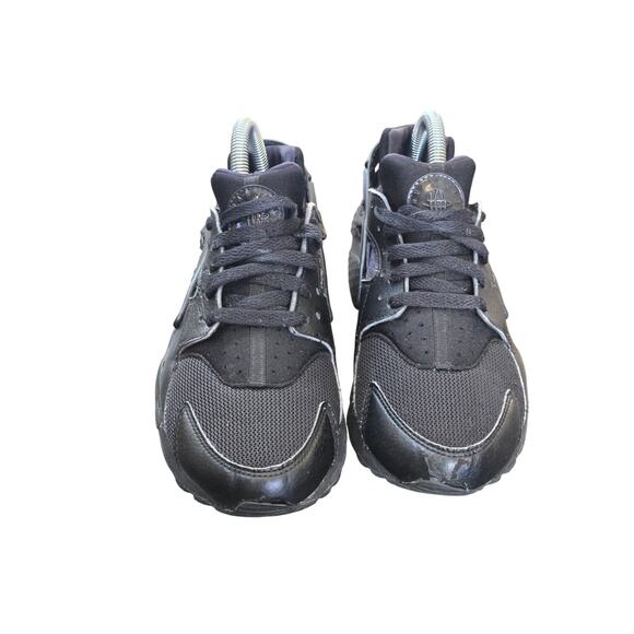 NIKE Hurache Run Kids 6.5Y Triple Black Sneaker SHOES Tie 654275-016 - Picture 5 of 7